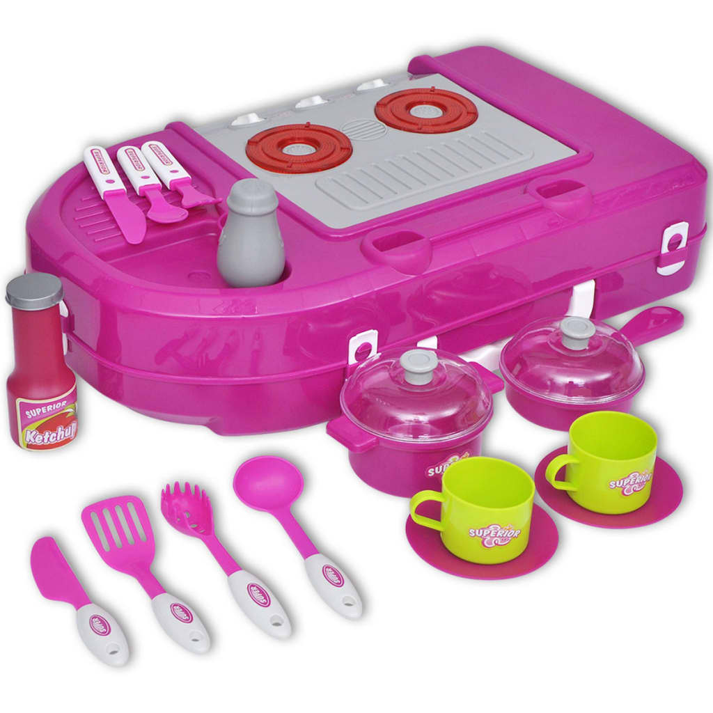 vidaXL Spielküche mit Licht und Soundeffekten Rosa