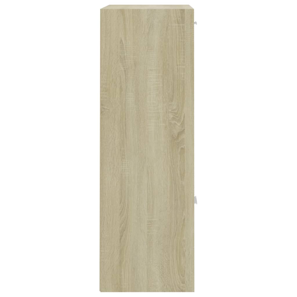 vidaXL Lagerschrank Weiß Sonoma-Eiche 60x29,5x90 cm Holzwerkstoff