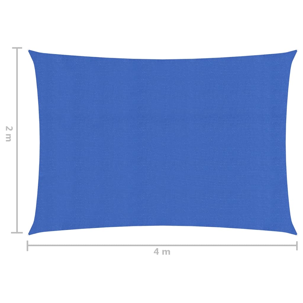 vidaXL Sonnensegel 160 g/m² Blau 2x4 m HDPE