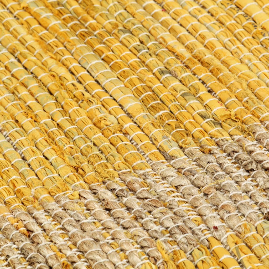 vidaXL Teppich Handgefertigt Jute Gelb 160x230 cm