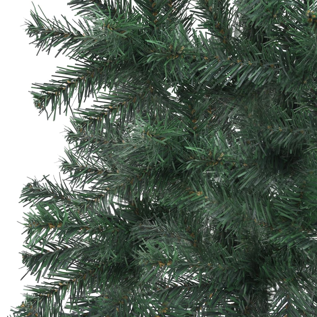 vidaXL Künstlicher Eck-Weihnachtsbaum mit Beleuchtung Grün 210 cm PVC