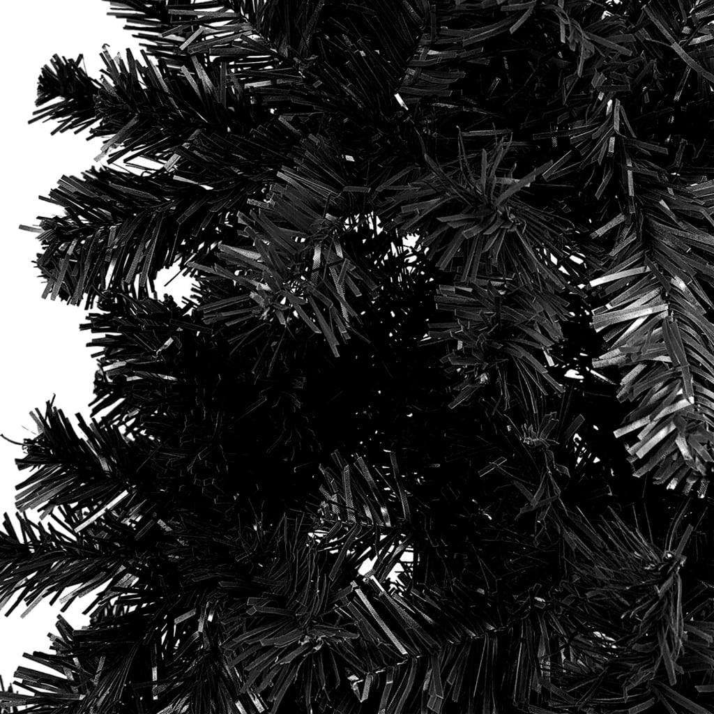 vidaXL Weihnachtsbaum Schlank mit LEDs Schwarz 180 cm