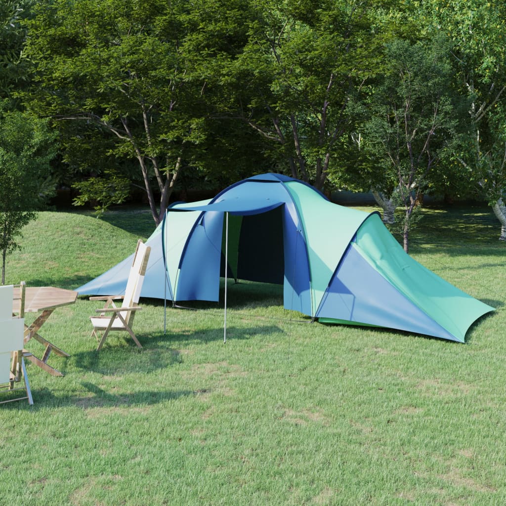 vidaXL Campingzelt 6 Personen Blau und Grün