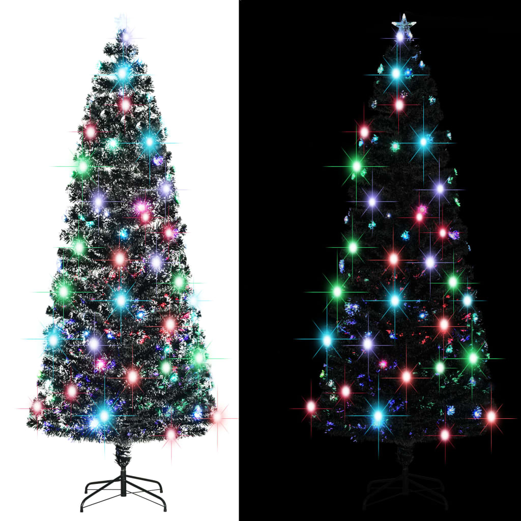 vidaXL Weihnachtsbaum mit Beleuchtung und Ständer 240 cm Glasfaser