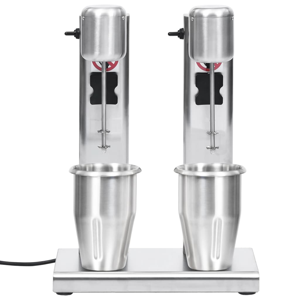 vidaXL Milchshake-Mixer mit zwei Bechern Edelstahl 2 L