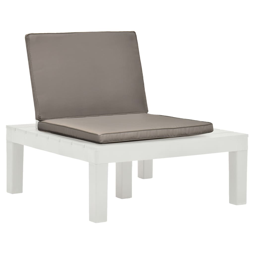 vidaXL Gartenstühle mit Auflagen 4 Stk. Kunststoff Weiß