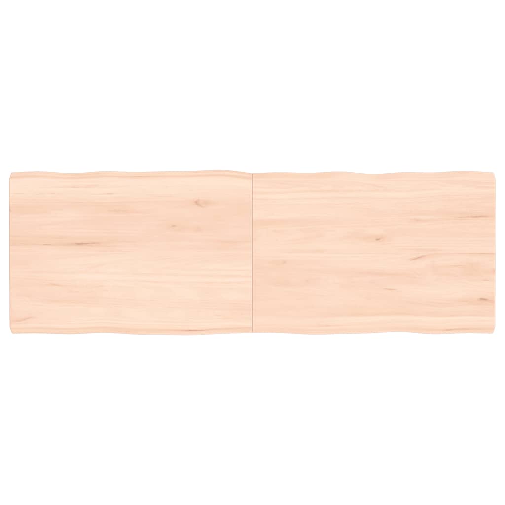 vidaXL Tischplatte 120x40x4 cm Massivholz Eiche Unbehandelt Baumkante