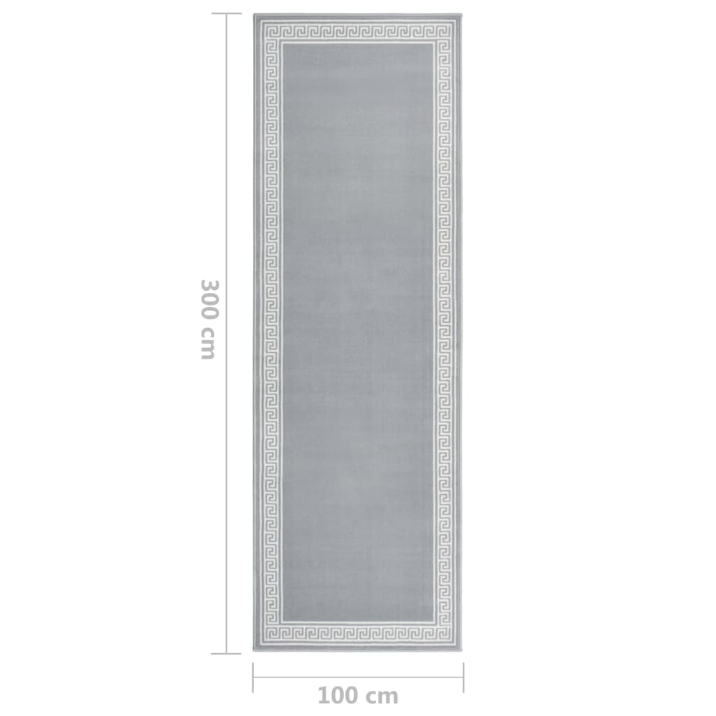 vidaXL Teppichläufer BCF Grau mit Motiv 100x300 cm