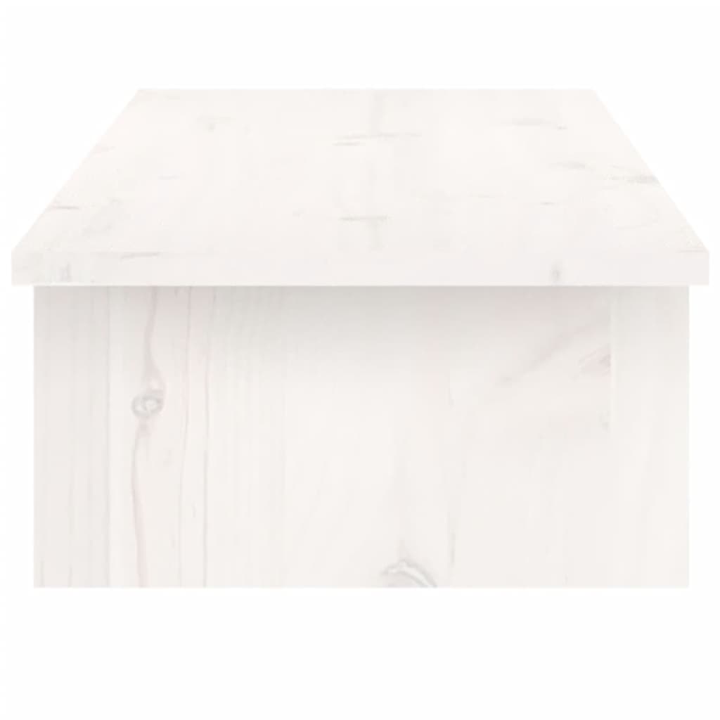 vidaXL Monitorständer Weiß 100x27x15 cm Massivholz Kiefer