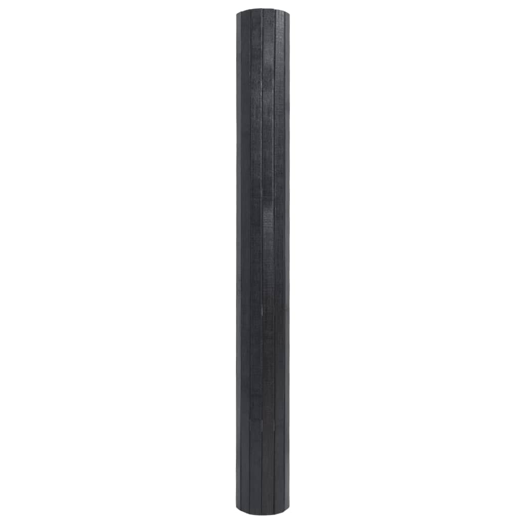vidaXL Teppich Rechteckig Grau 100x400 cm Bambus
