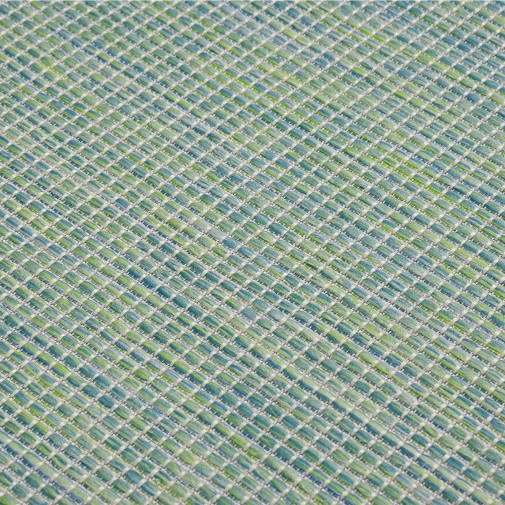 vidaXL Outdoor-Teppich Flachgewebe 80x150 cm Türkis