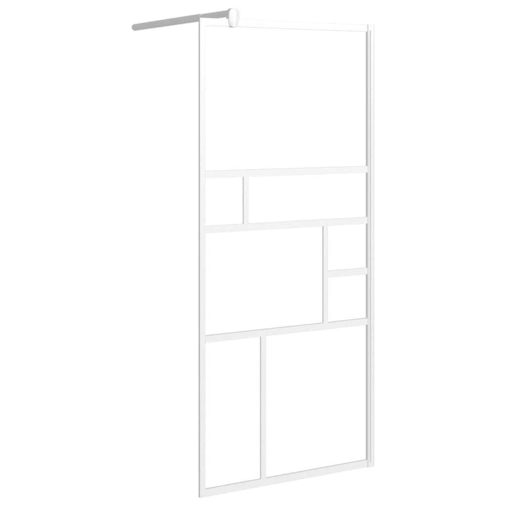 vidaXL Duschwand für Walk-In Dusche 90x195 cm ESG-Glas Weiß