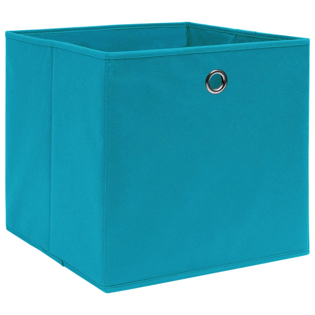 vidaXL Aufbewahrungsboxen 10 Stk. Babyblau 32x32x32 cm Stoff