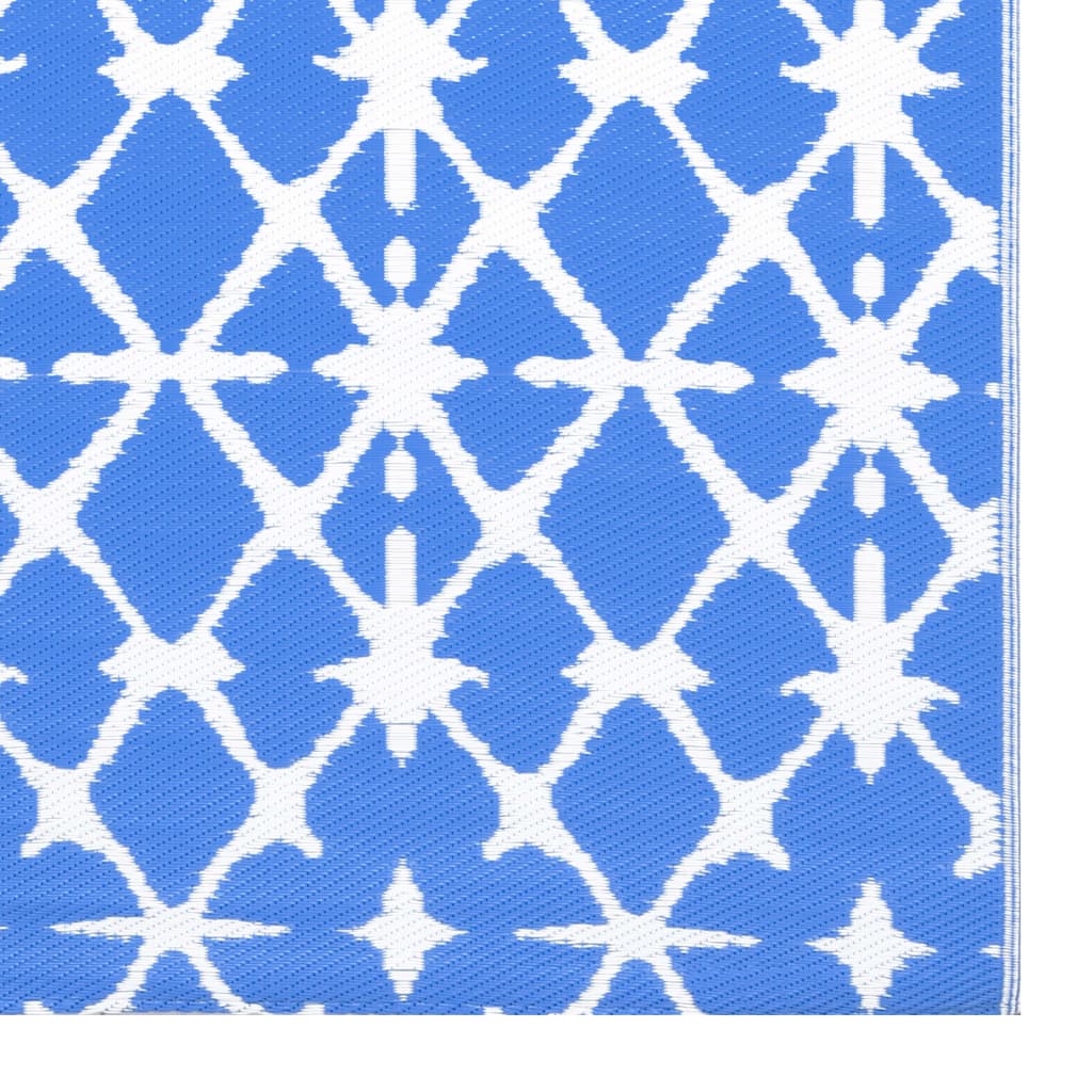 vidaXL Outdoor-Teppich Blau und Weiß 120x180 cm PP