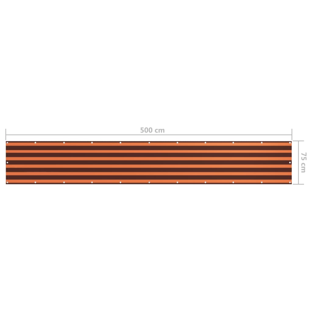 vidaXL Balkon-Sichtschutz Orange und Braun 75x500 cm Oxford-Gewebe