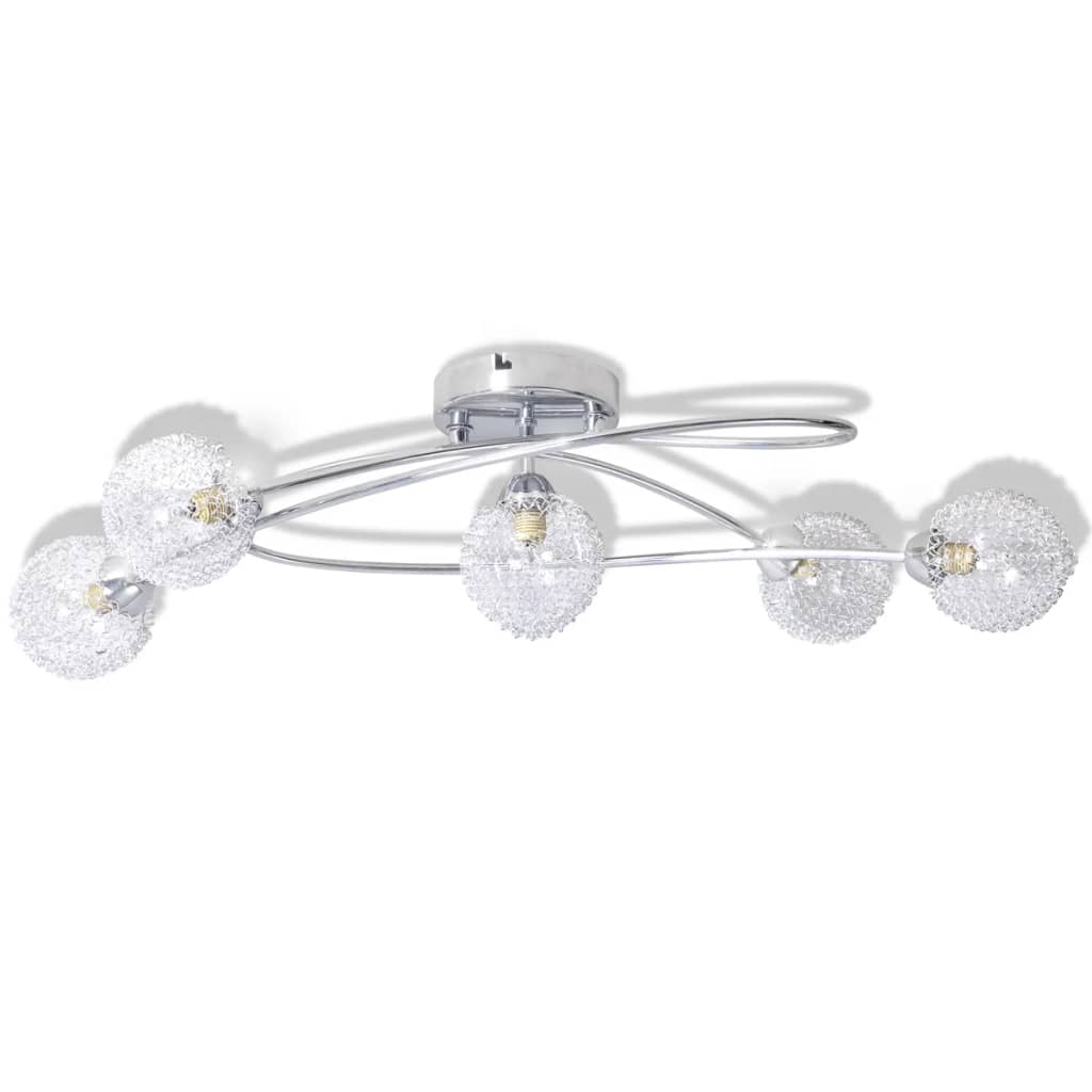 vidaXL Deckenleuchte mit Drahtgeflecht-Lampenschirmen 5 × G9 Glühlampen