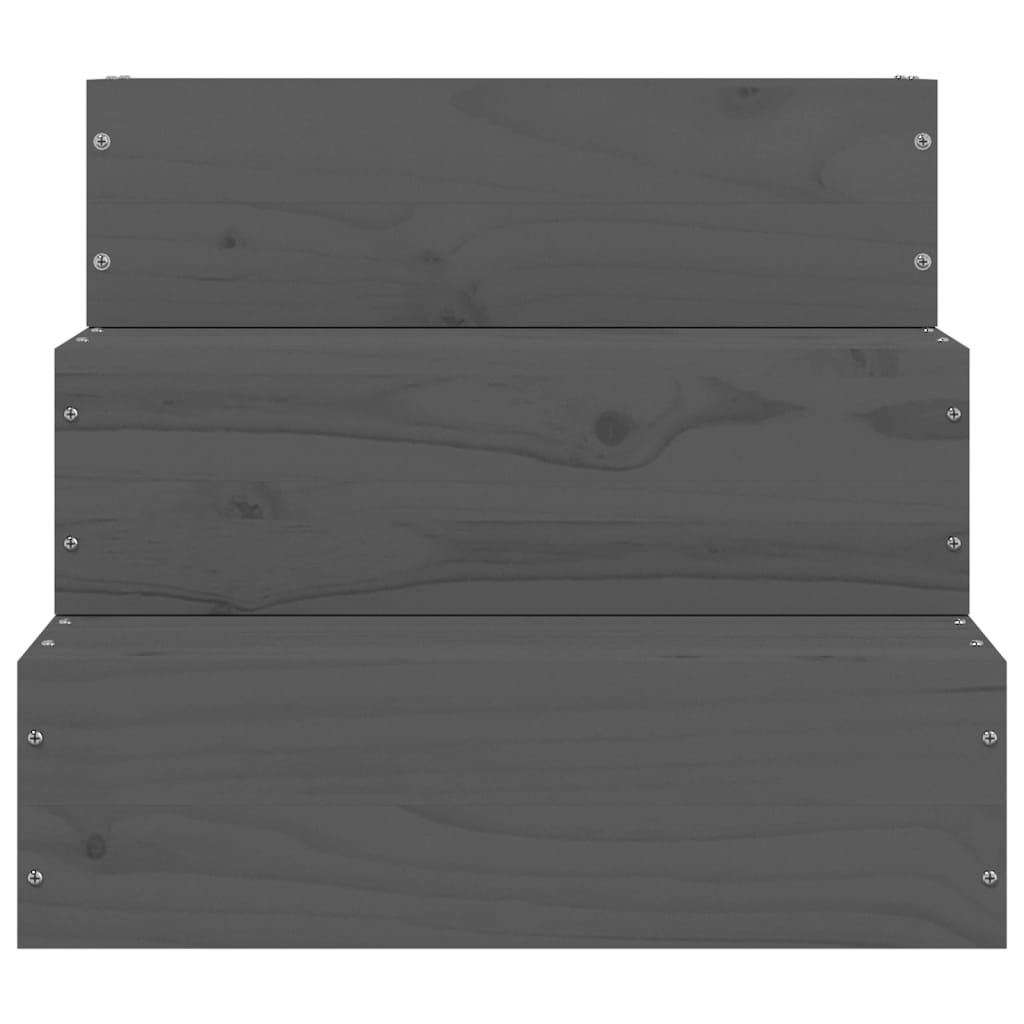 vidaXL Haustiertreppe Grau 40x37,5x35 cm Massivholz Kiefer