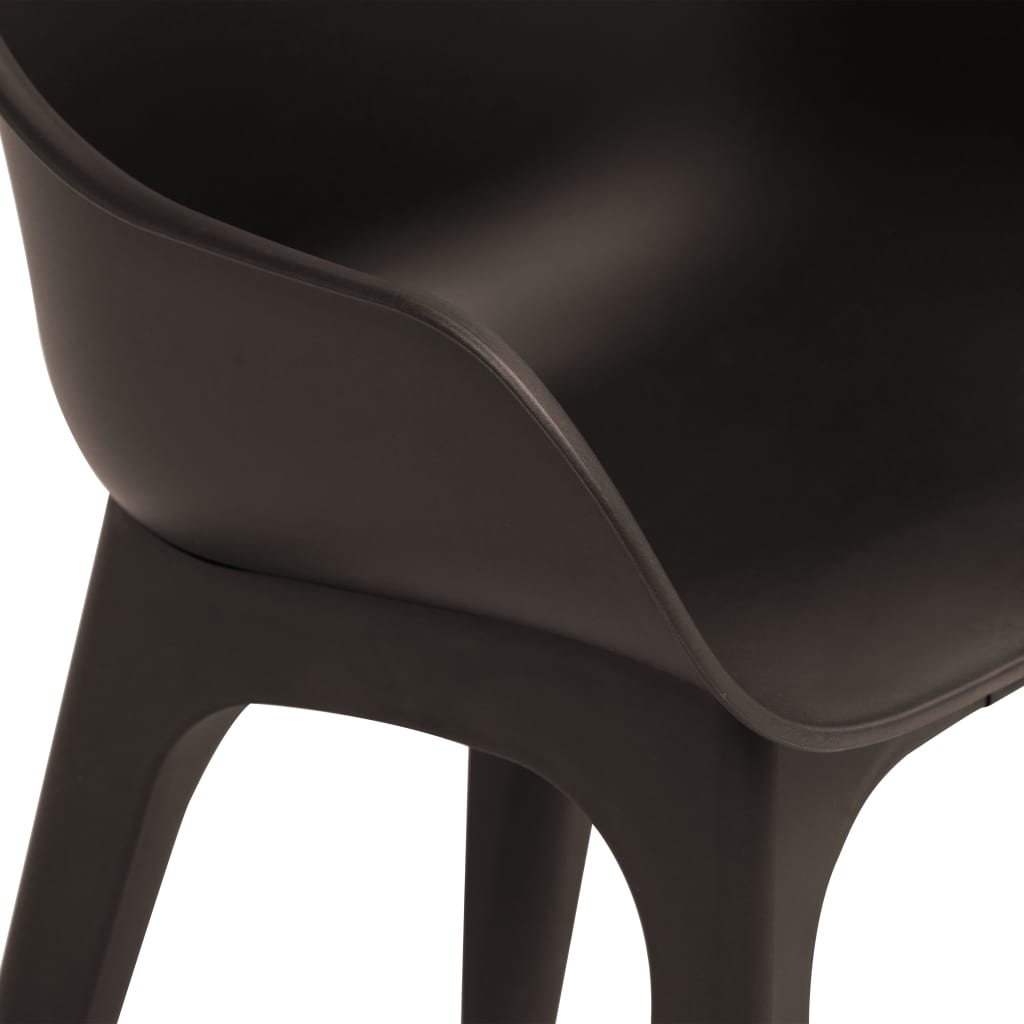 vidaXL Gartenstühle mit Armlehnen 2 Stk. Braun Kunststoff
