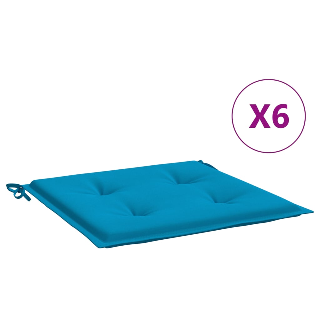 vidaXL Gartenstuhl-Kissen 6 Stk. Blau 40x40x3 cm Oxford-Gewebe