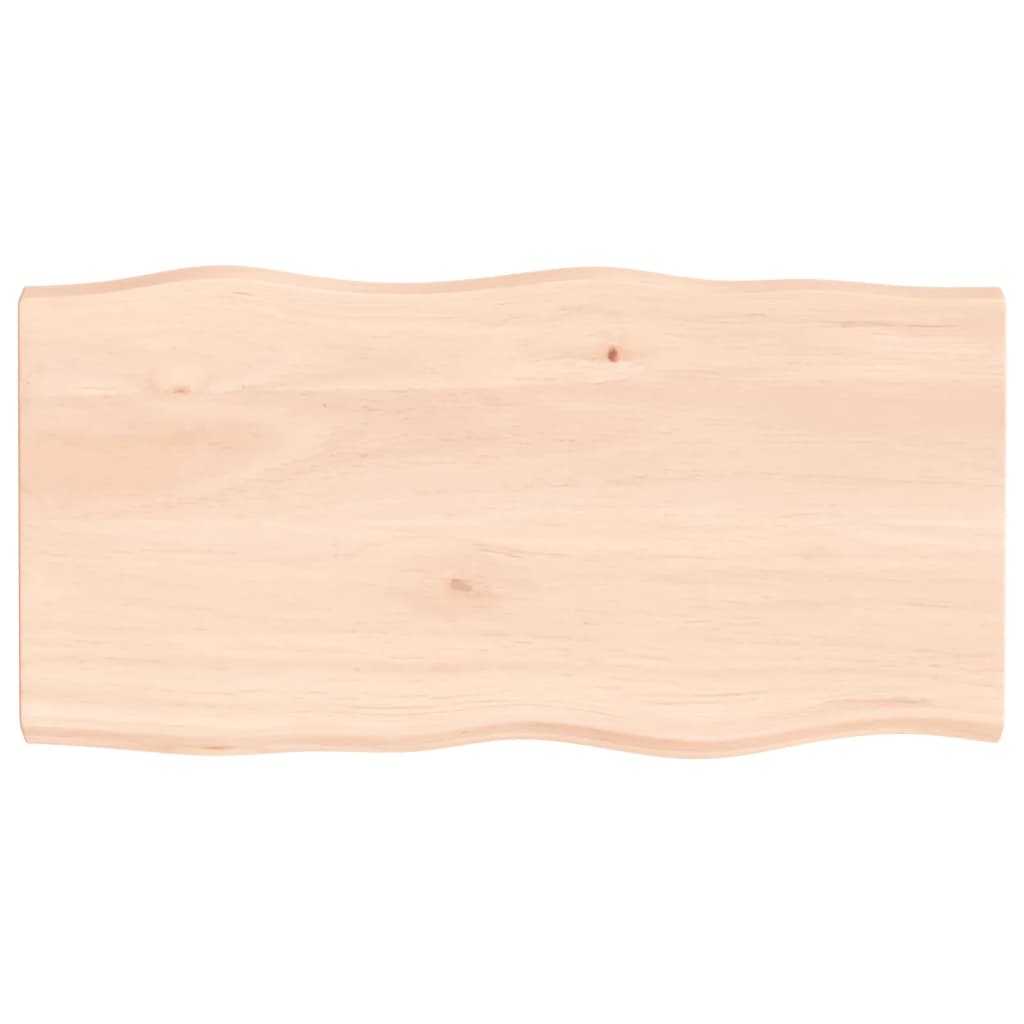 vidaXL Tischplatte 100x50x4 cm Massivholz Eiche Unbehandelt Baumkante