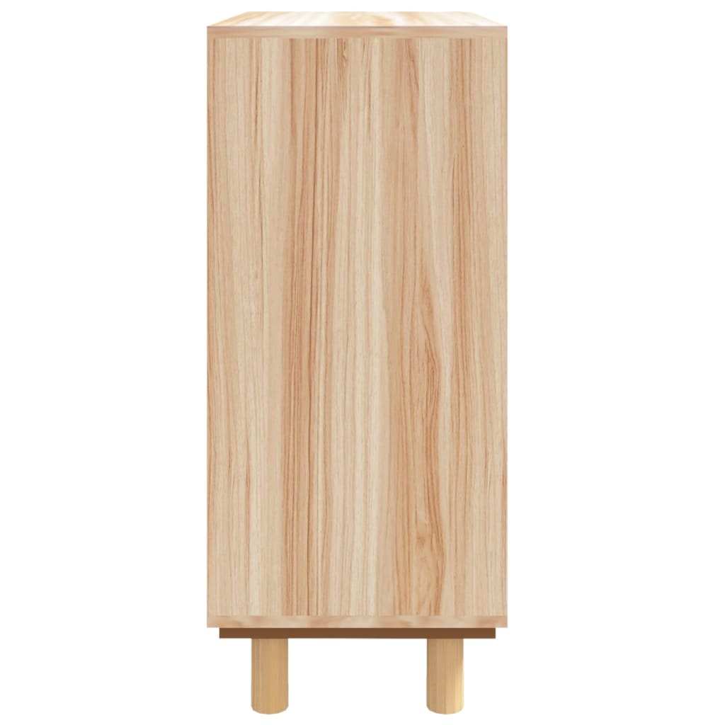 vidaXL Sideboard Braun 60x30x70 cm Massivholz Kiefer und Natur-Rattan