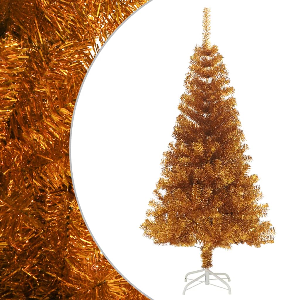 vidaXL Künstlicher Weihnachtsbaum mit Ständer Gold 150 cm PET