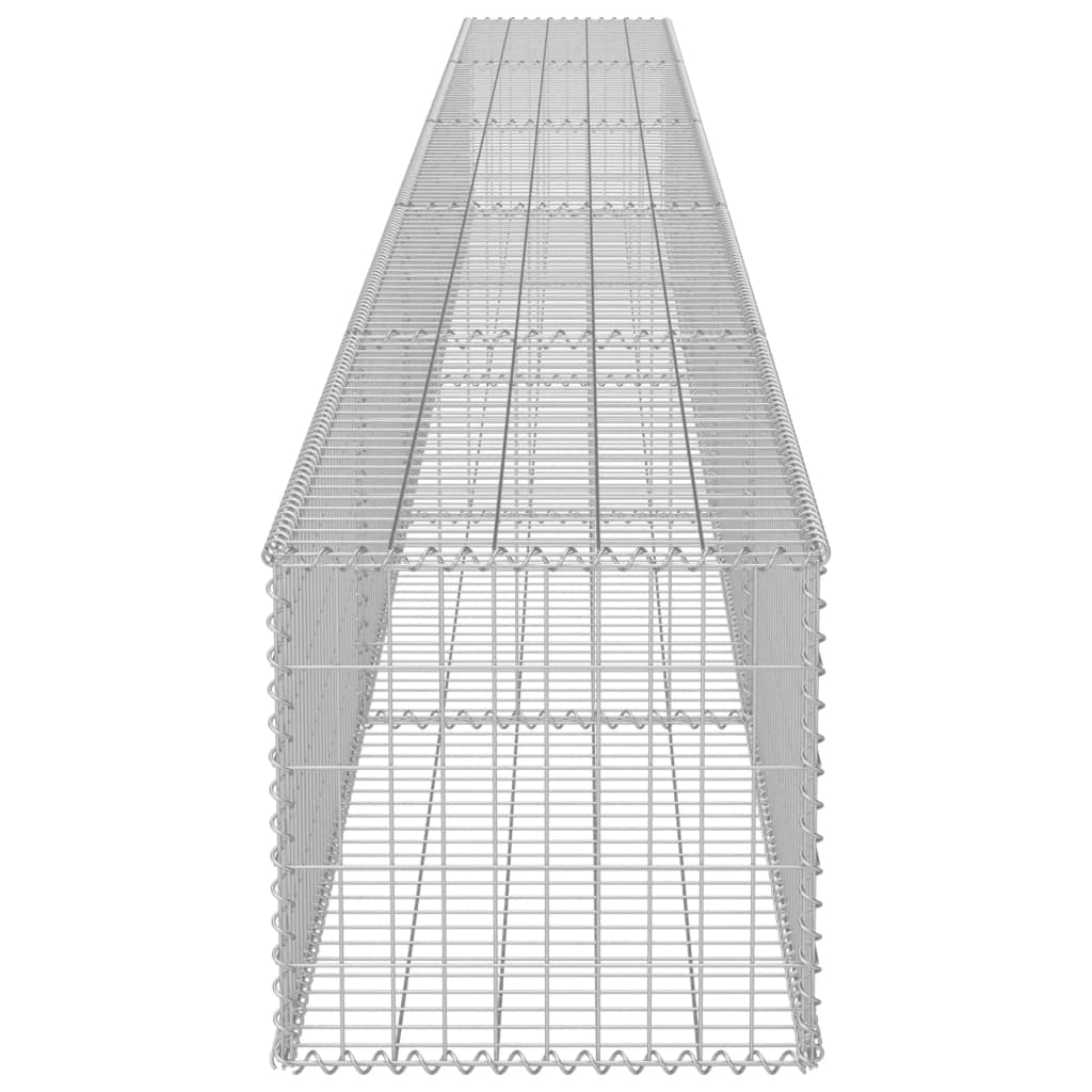 vidaXL Gabionenwand mit Abdeckung Verzinkter Stahl 600×50×50 cm