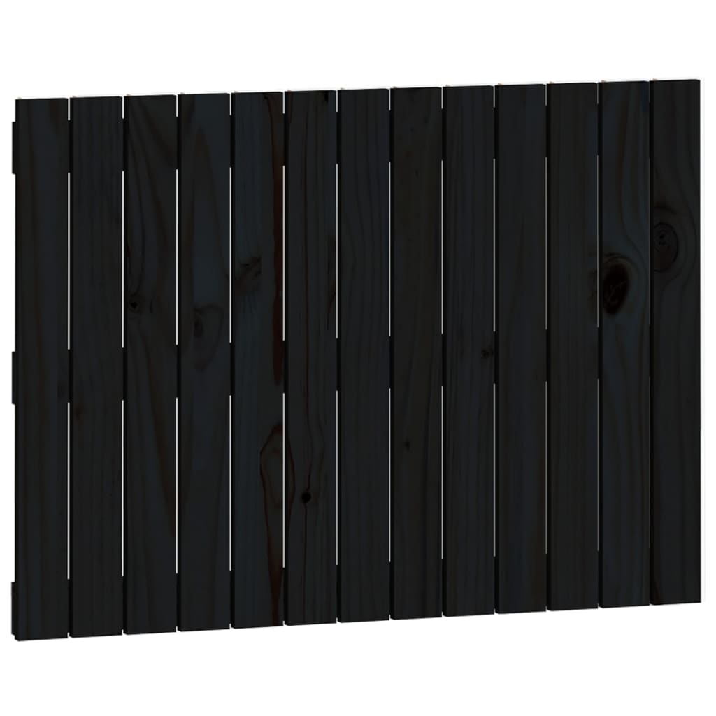 vidaXL Wand-Kopfteil Schwarz 82,5x3x60 cm Massivholz Kiefer