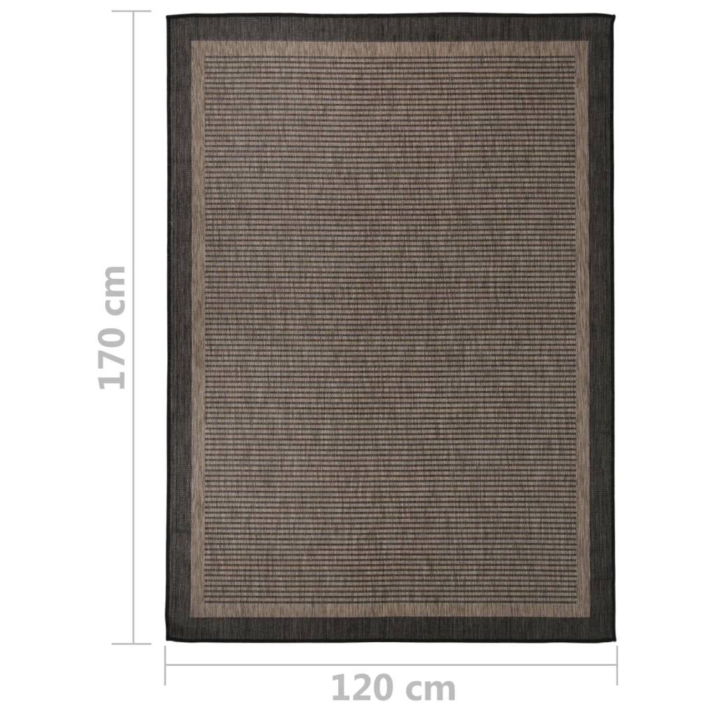 vidaXL Outdoor-Teppich Flachgewebe 120x170 cm Dunkelbraun
