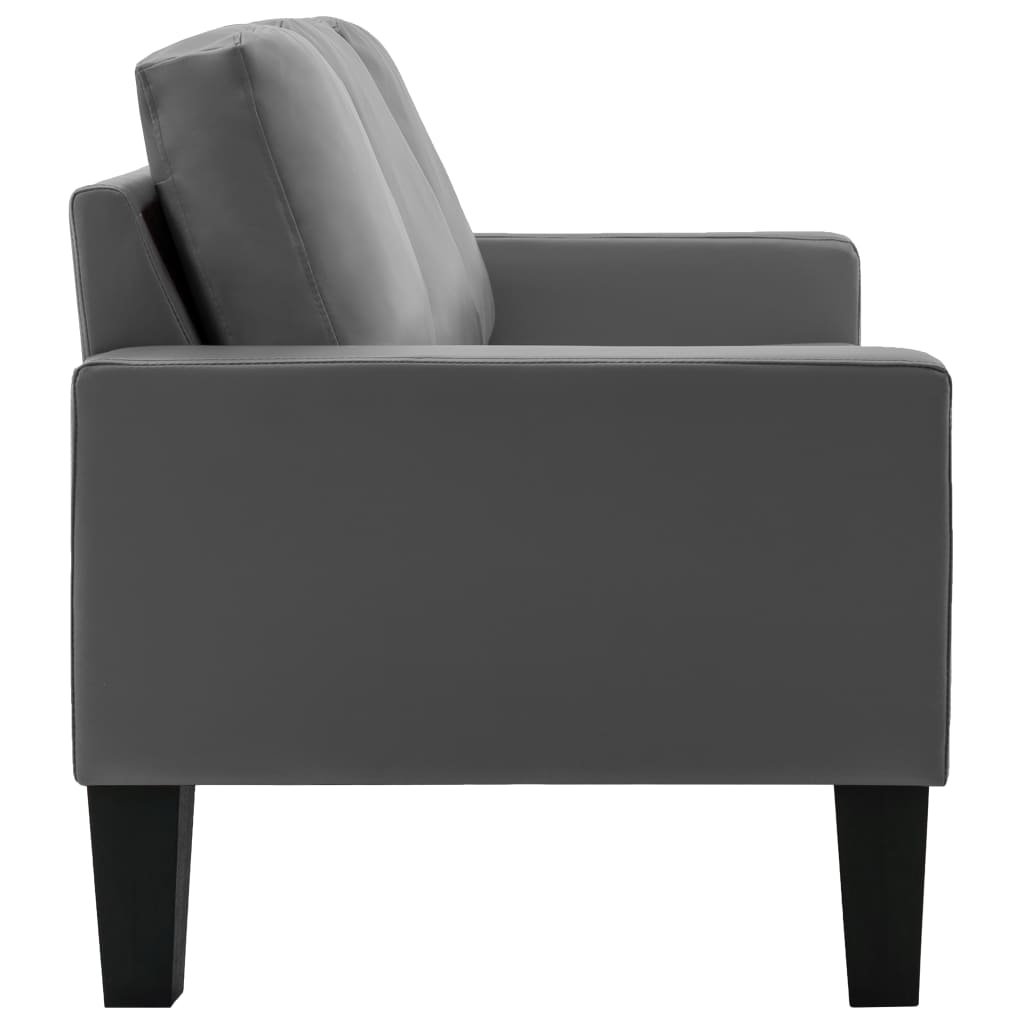 vidaXL 3-Sitzer-Sofa Grau Kunstleder