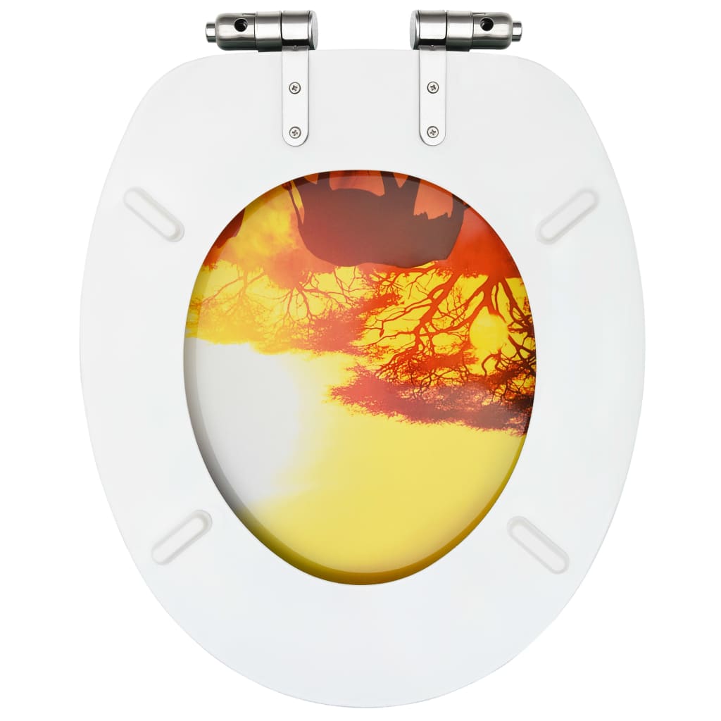 vidaXL Toilettensitz mit Soft-Close-Deckel MDF Savanne Design