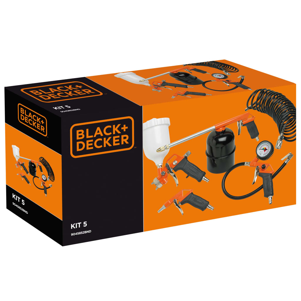 BLACK+DECKER 5-tlg. Druckluft-Zubehörset 0,5 L