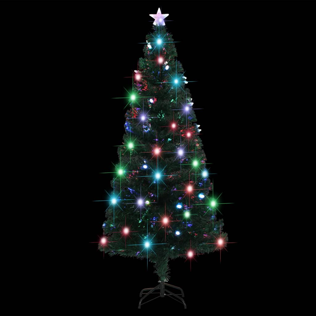 vidaXL Weihnachtsbaum mit Beleuchtung und Ständer 180 cm Glasfaser