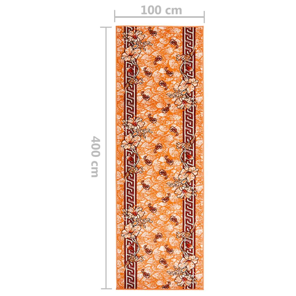 vidaXL Teppichläufer BCF Terrakottarot 100x400 cm