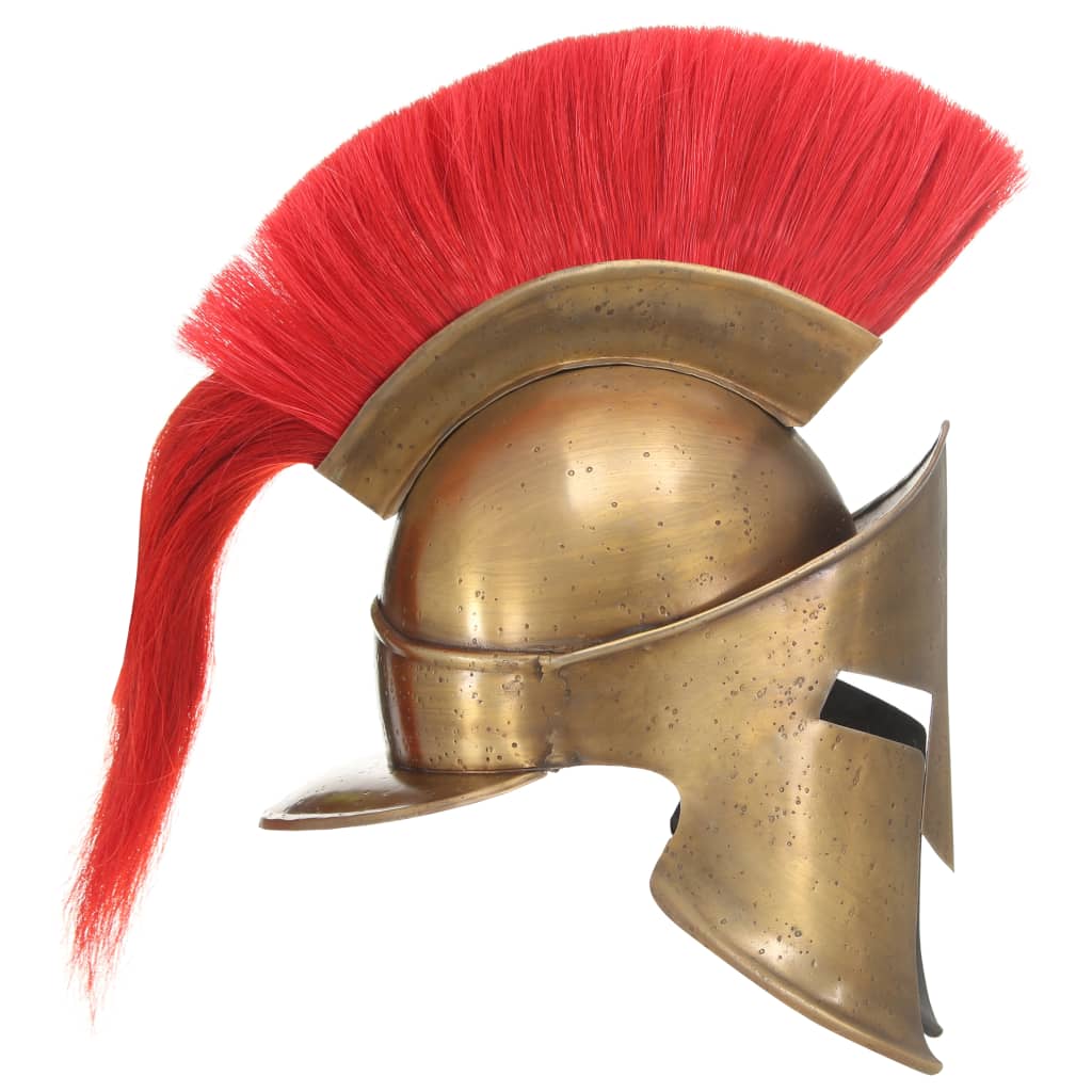 vidaXL Griechischer Krieger-Helm Antik Replik LARP Messing Stahl