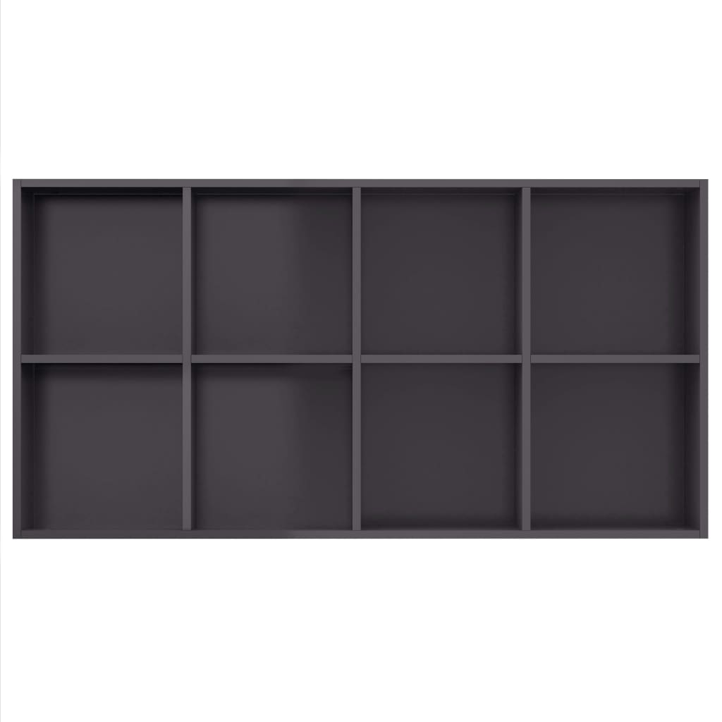 vidaXL Bücherregal/Sideboard Hochglanz-Grau 66×30×130 cm Holzwerkstoff