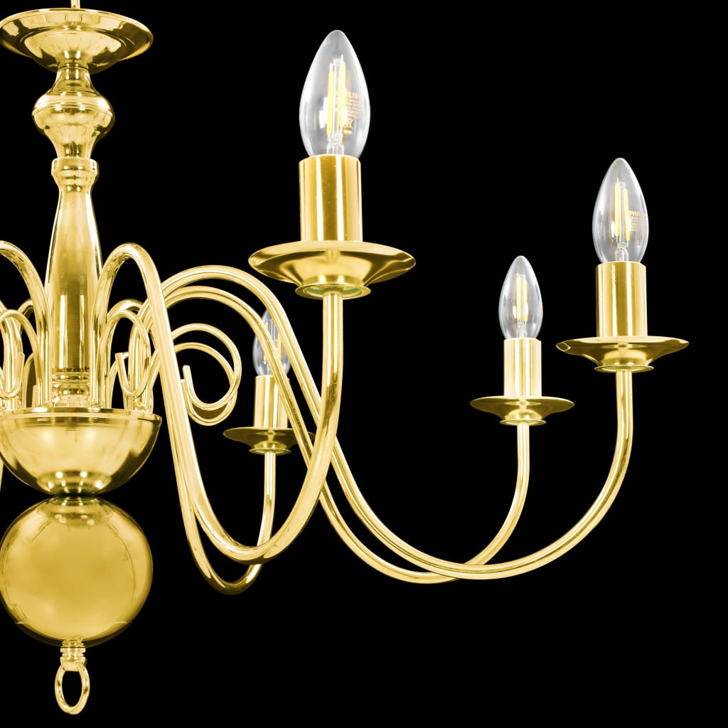 vidaXL Kronleuchter Golden für 8 x E14 Glühbirnen