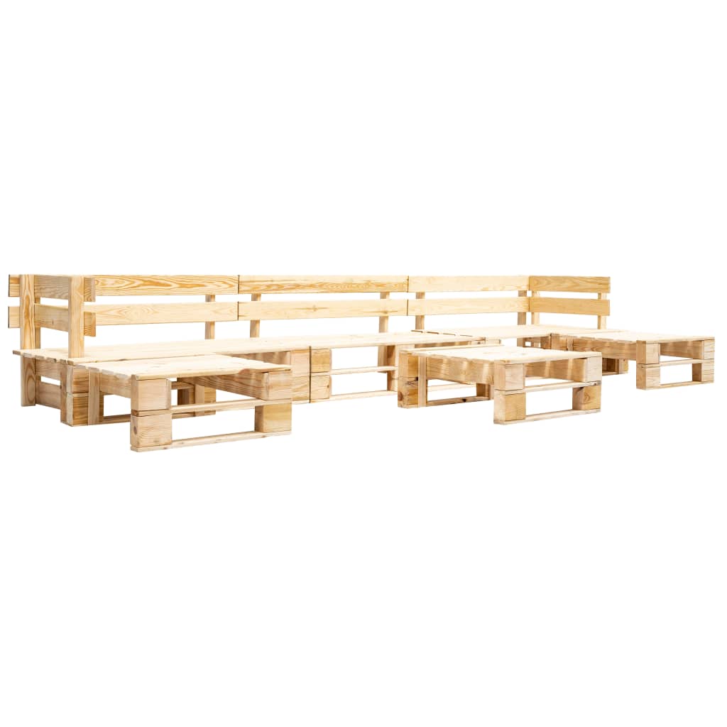 vidaXL 6-tlg. Paletten-Lounge-Set Holz Natur