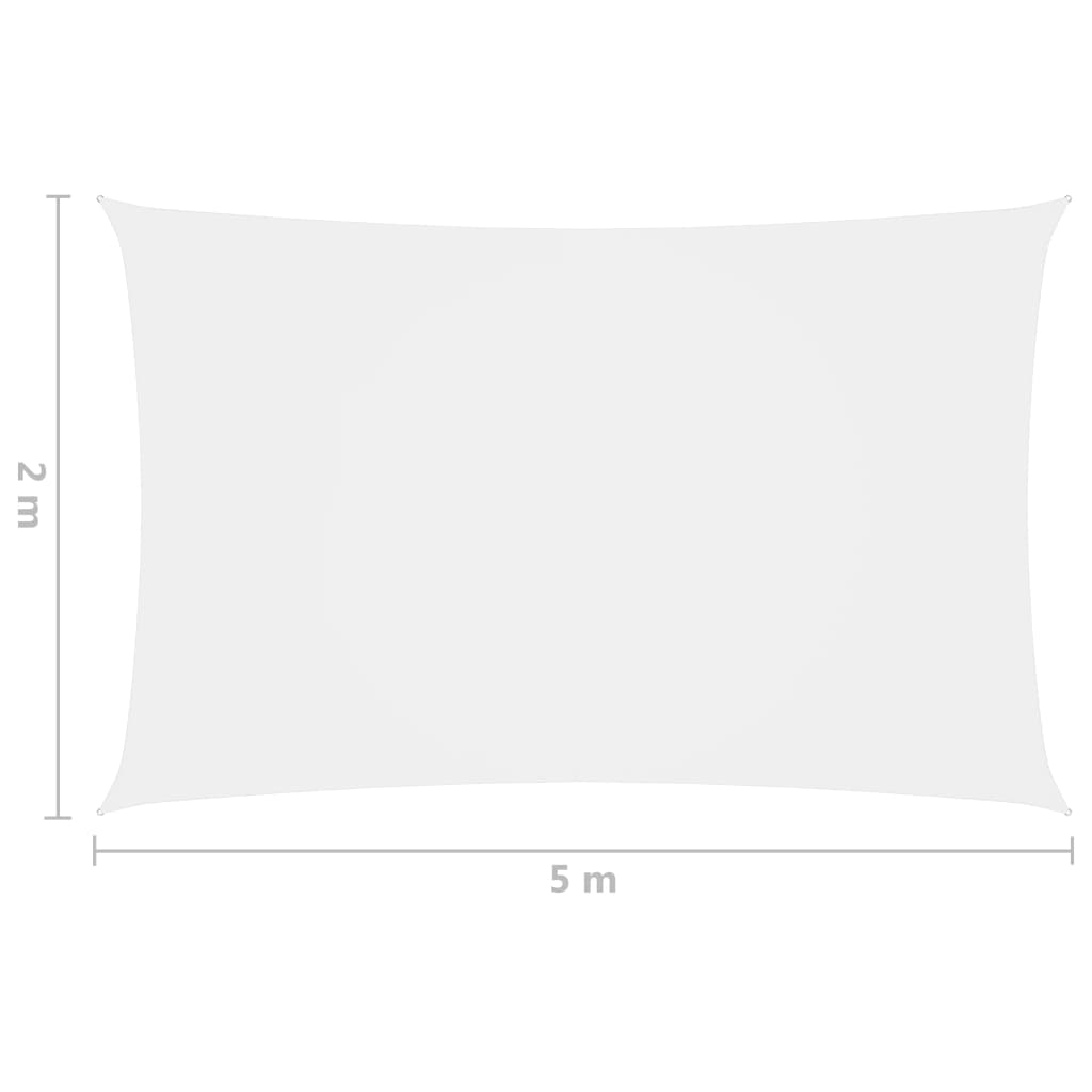 vidaXL Sonnensegel Oxford-Gewebe Rechteckig 2x5 m Weiß