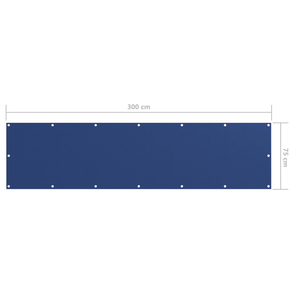 vidaXL Balkon-Sichtschutz Blau 75x300 cm Oxford-Gewebe