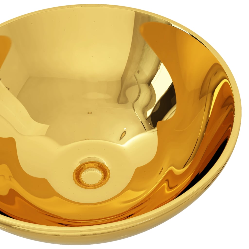 vidaXL Waschbecken 32,5 x 14 cm Keramik Golden