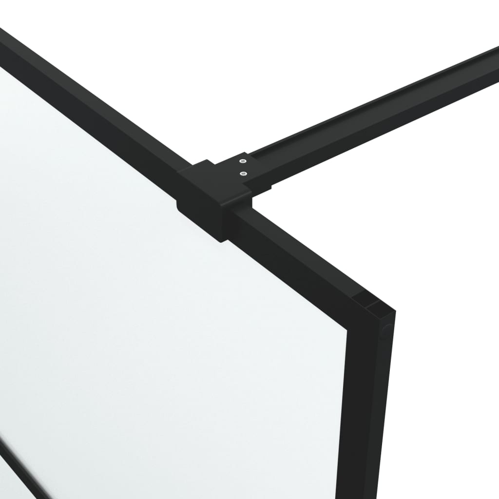 vidaXL Duschwand für Begehbare Dusche Schwarz 90x195cm Matt ESG-Glas