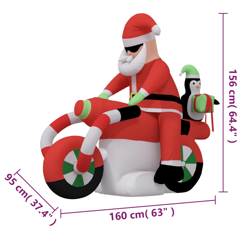vidaXL Aufblasbarer Weihnachtsmann LED 156 cm