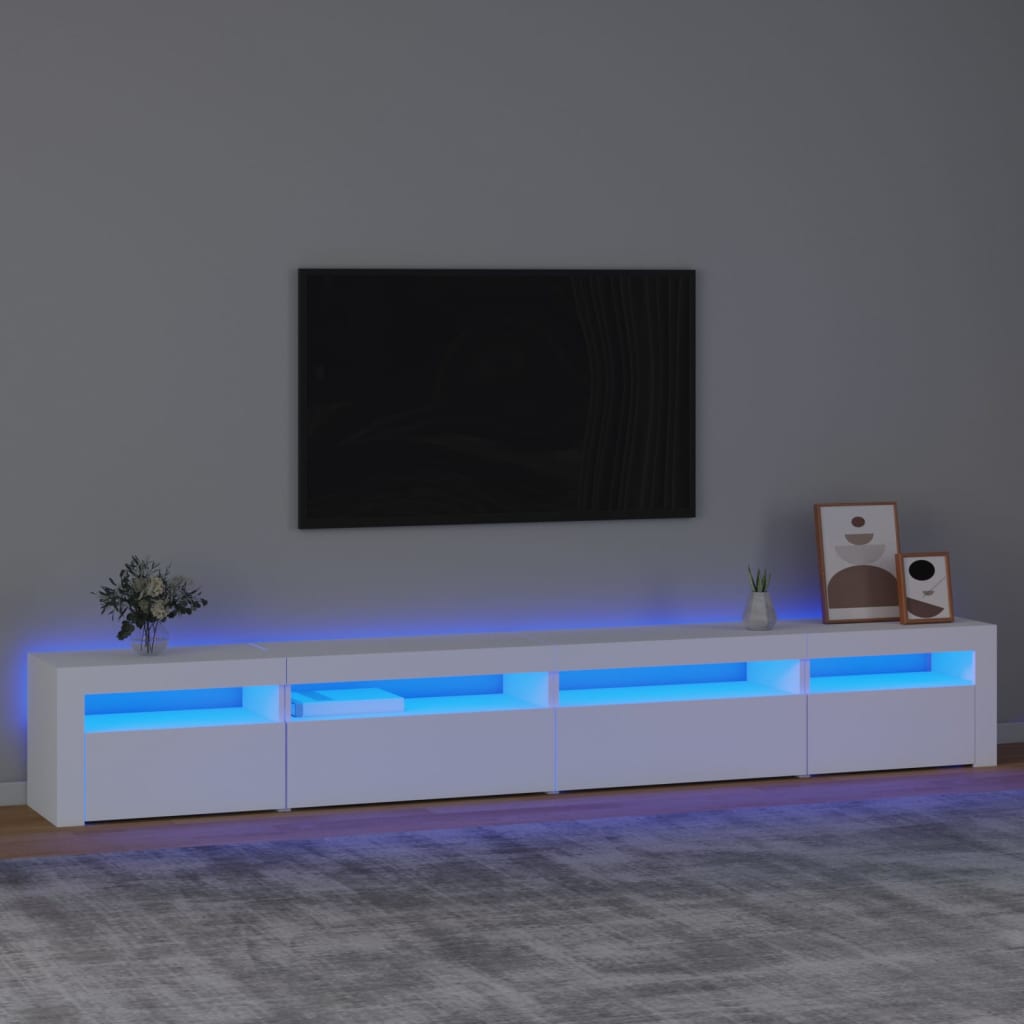 vidaXL TV-Schrank mit LED-Leuchten Weiß 270x35x40 cm