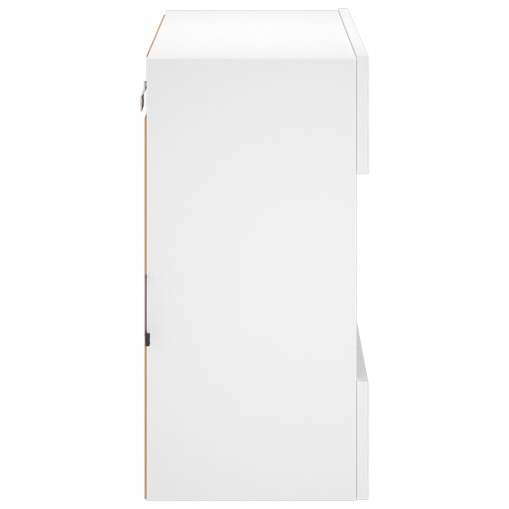 vidaXL TV-Wandschrank mit LED-Leuchten Weiß 58,5x30x60,5 cm