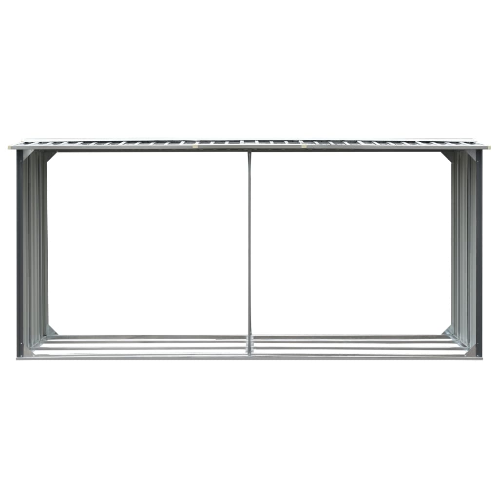 vidaXL Brennholzlager aus verzinktem Stahl 330 x 92 x 153 cm Grau