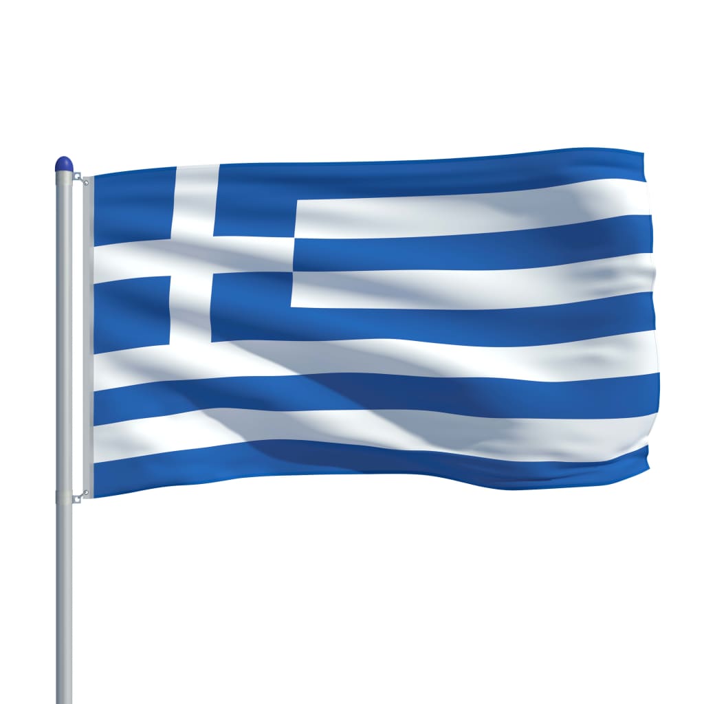 vidaXL Flagge Griechenlands und Mast Aluminium 6 m