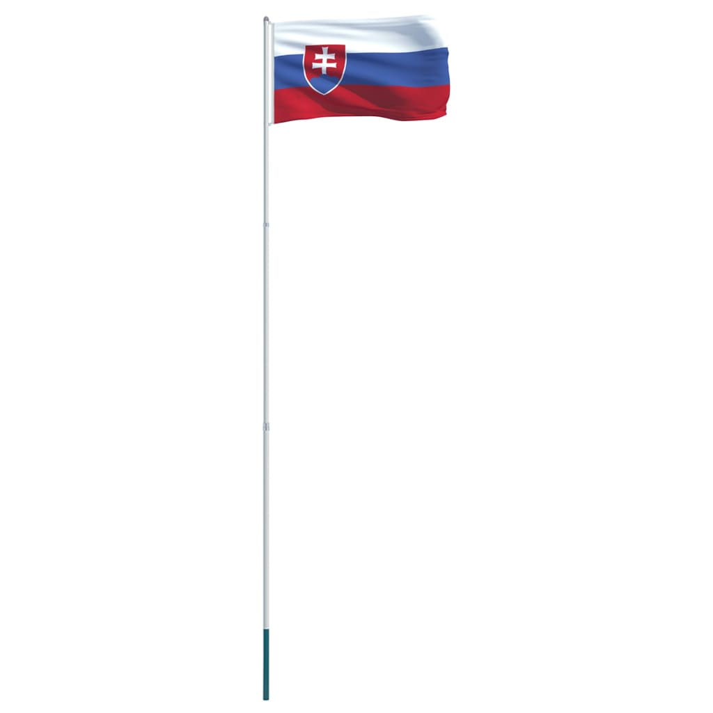 vidaXL Flagge der Slowakei und Mast Aluminium 4 m