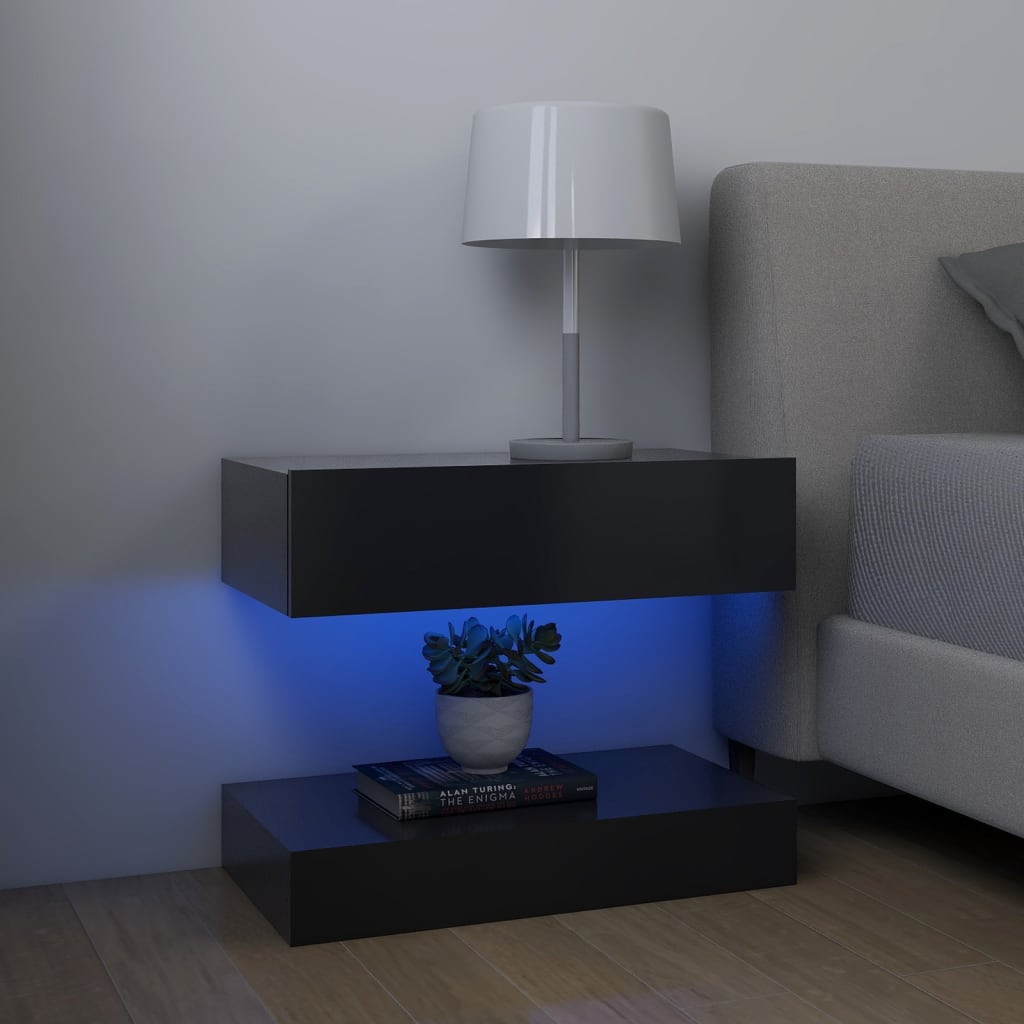 vidaXL TV-Schrank mit LED-Leuchten Grau 60x35 cm