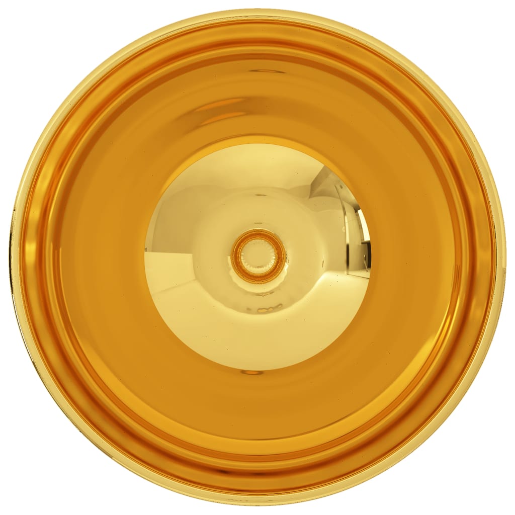 vidaXL Waschbecken 32,5 x 14 cm Keramik Golden